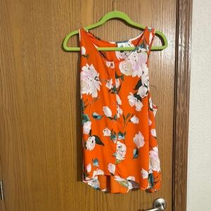 CAbi Orange Asymmetrical Tank Top